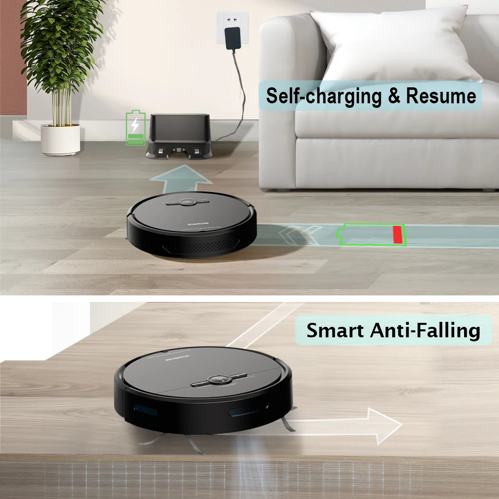 Robot aspirador 3600PA, Control de voz inteligente, carga automática inalámbrica, barredora de suelo, área de navegación en el mapa, Robot de limpieza