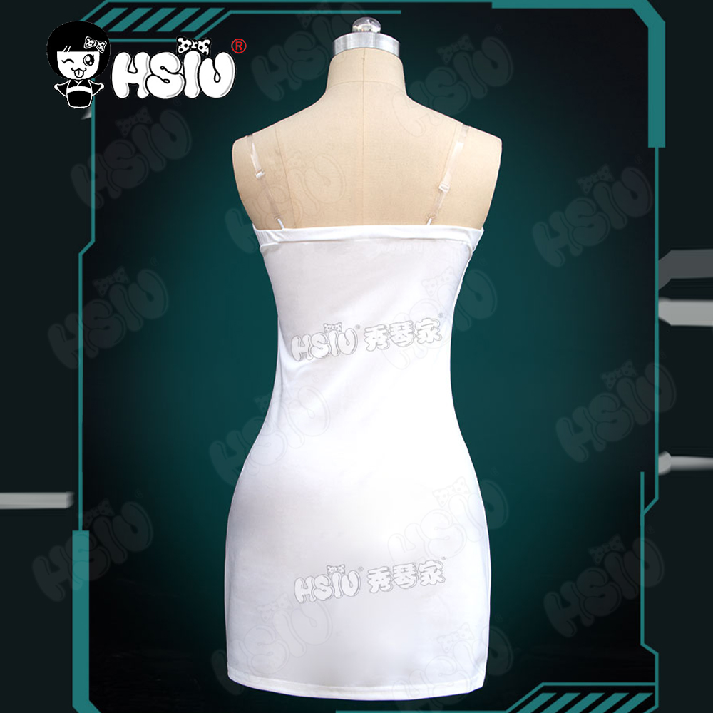 Sua คอสเพลย์เสื้อผ้าวิกผมเส้นใยสังเคราะห์วิกผมสั้นวิกผมสีดํา「HSIU」ชุดสีขาวเต็มอะนิเมะคนต่างด้าวเวทีคอสเพลย์ชุดวิกผม