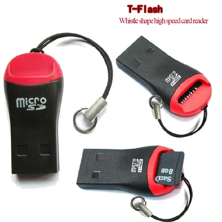Мультяшный свисток в форме мини-USB 2.0 Micro UE TF Flash Memory Card Reader, адаптер SD Reader 1 в 1 для ноутбука, мобильного телефона lector