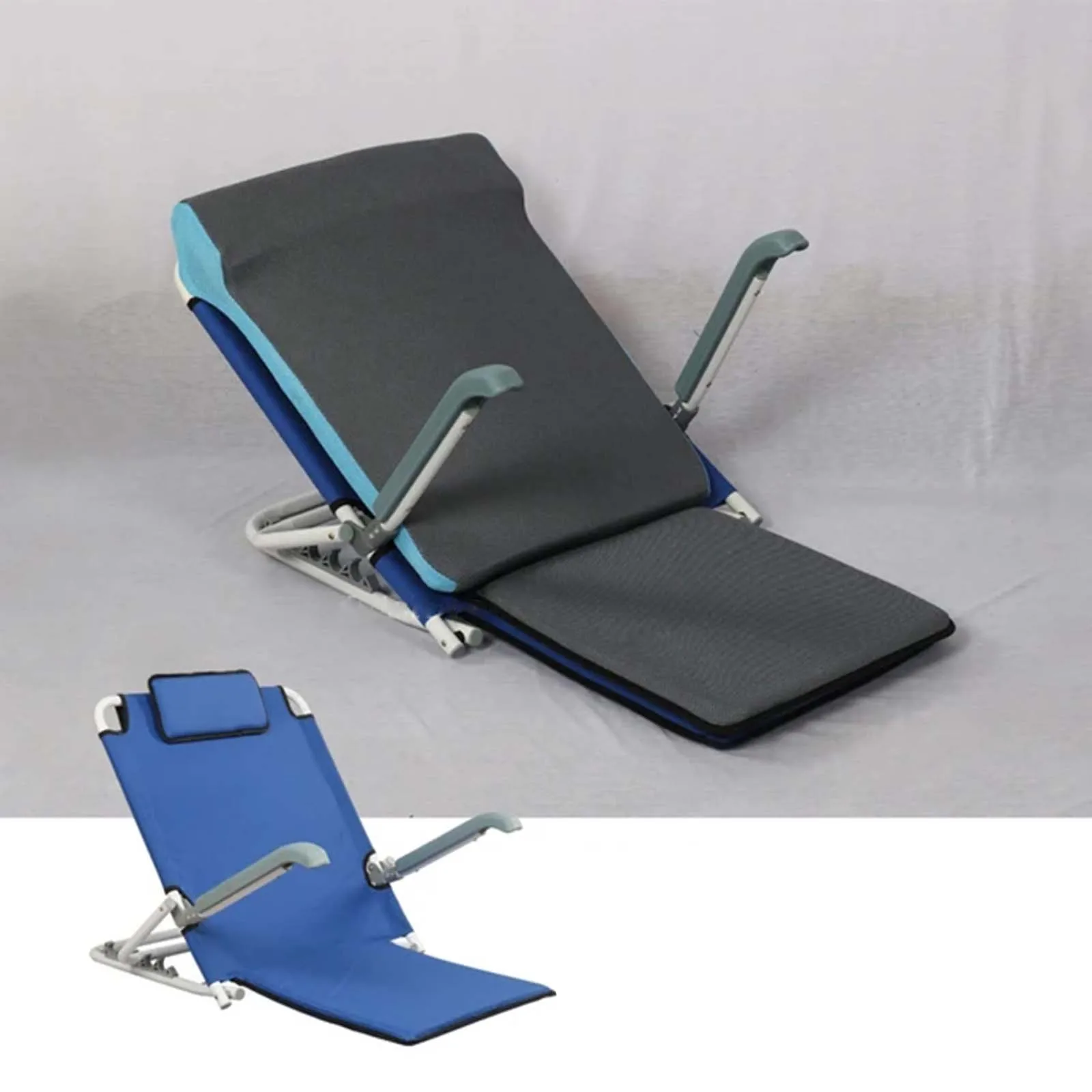 Bed Backrest Folding Lifting Seat with Armrests Low Seat Camping Chairs Back Rest for Park Garden Picnic Bedroom Mountaineering