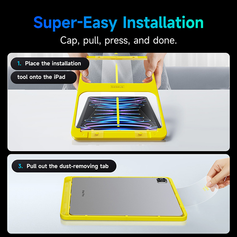 Baseus 強化ガラス iPad Pro 13 2024 11 12.9 インチスクリーンプロテクター iPad Air 6 5 4 3 mini 6 フィルム iPad 10 9 8 7 世代