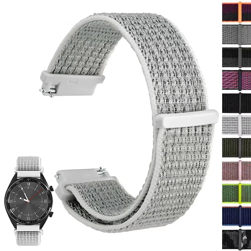 ไนลอนสําหรับ Samsung Galaxy Watch 6/5/pro/4/Classic/active 2 43 มม.47 มม.44 มม.20 มม.22 มม.สร้อยข้อมือ huawei gt 4/2/e/3 สาย