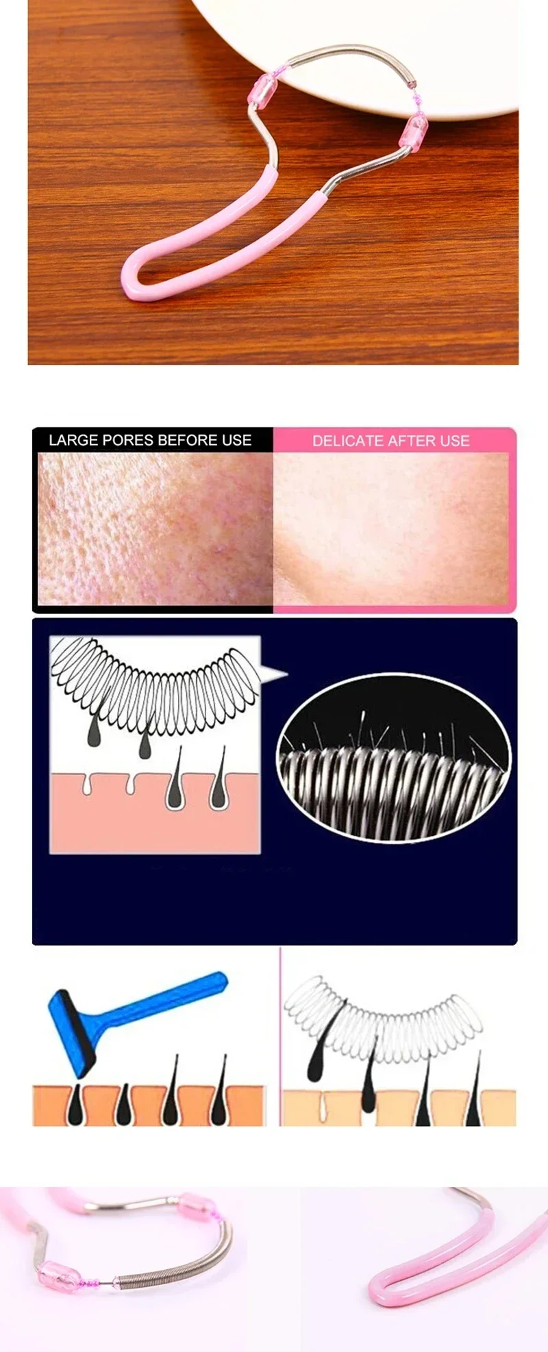 Magic Beauty Tools Face Removal Depilate Facial Spring Hair Removal Ladies Lips Hair Removal Device Smooth Remover Epilator