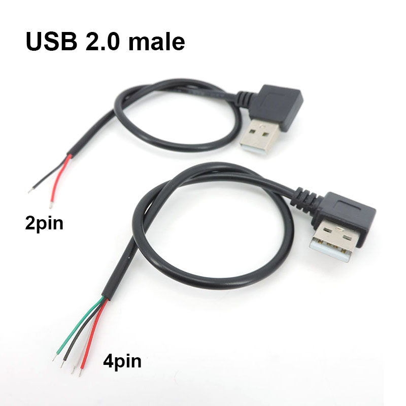 0,3 м/1 м/2 м 5 В USB-кабель питания 2-контактный USB 2.0 A Женский 4-контактный провод Разъем для зарядного устройства Удлинитель DIY