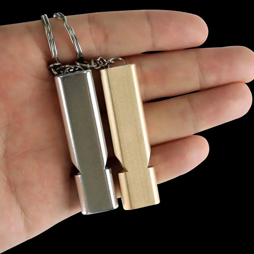 Sifflet en alliage d'aluminium, Double fréquence, sifflet de survie, Double Tube, survie en plein air, outil d'équipement d'urgence