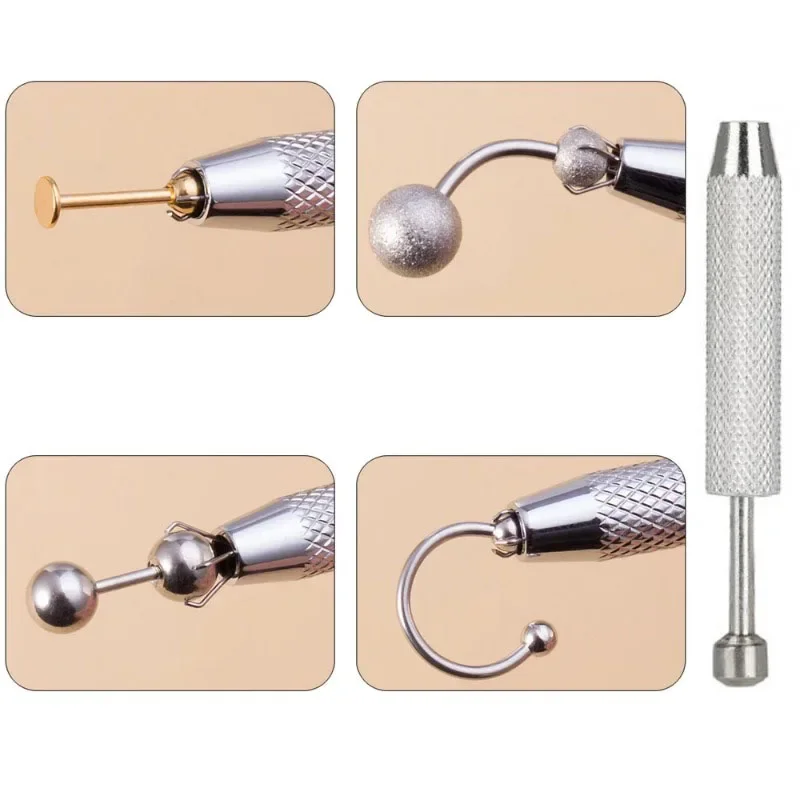 1Pc Four Claws Beads Holder Pick-up Tool Diamond Gems Prong Holder Tweezer Catcher Grabber Body Piercing Sprinkle Pen Tool