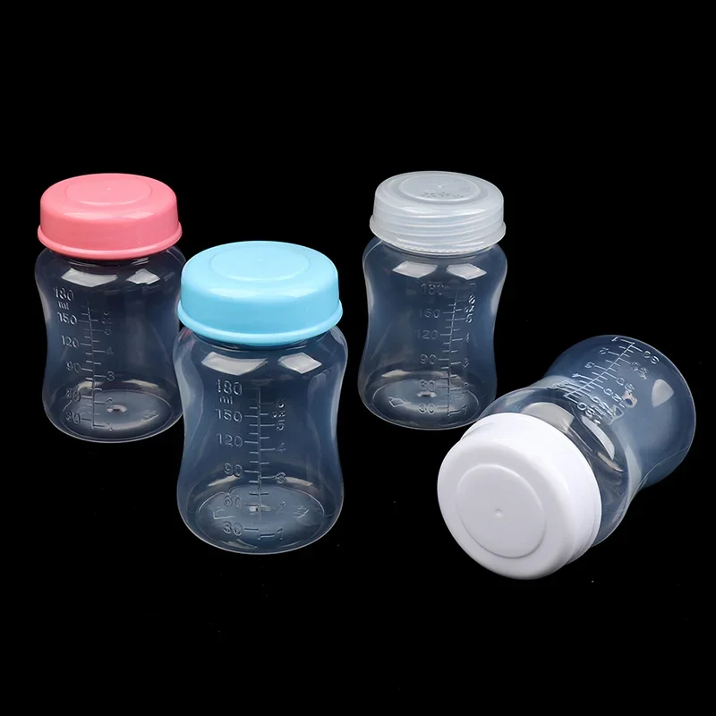 180ml ขวดเก็บน้ํานมคอกว้างทารกแรกเกิดตู้แช่แข็งอาหารสดถ้วยขวดเก็บน้ํานม