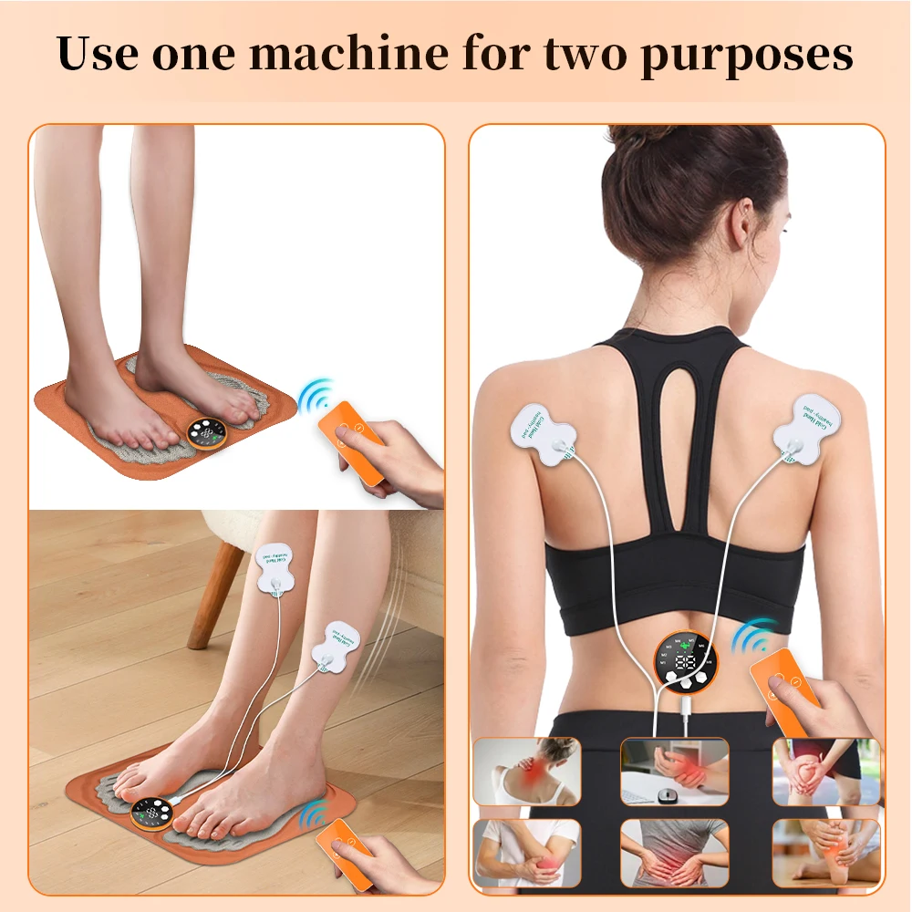 F Fernbedienungs-Fußmassagegerät, 3D-Smart-Fußmassagepad, R8-Modi, 29 Stufen, Fußentspannung der Muskeln, schlanke Beine, Fußmassagepad