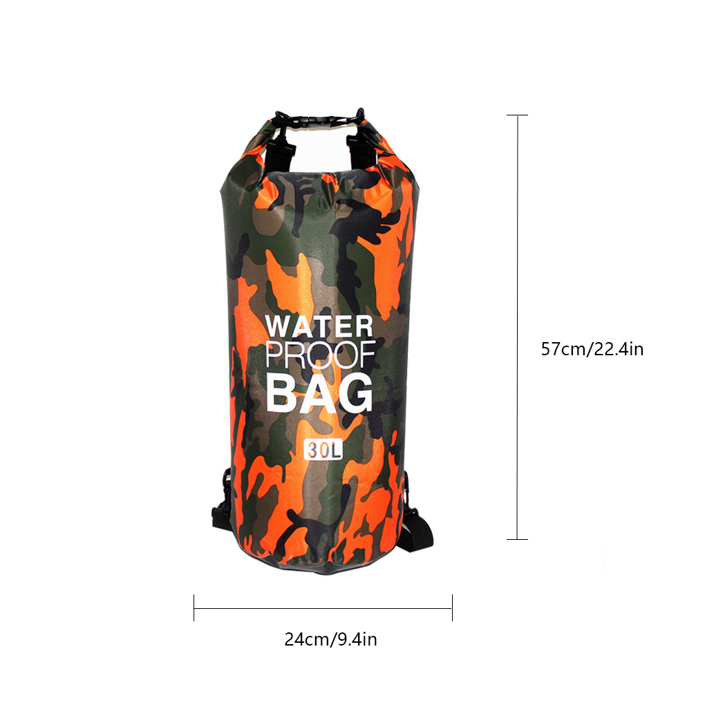 30L ว่ายน้ำกันน้ำกระเป๋าแห้ง Camouflage สีตกปลาพายเรือเรือคายัค Drifting ล่องแก่งกระเป๋า2L 5L 10L 15L 20L