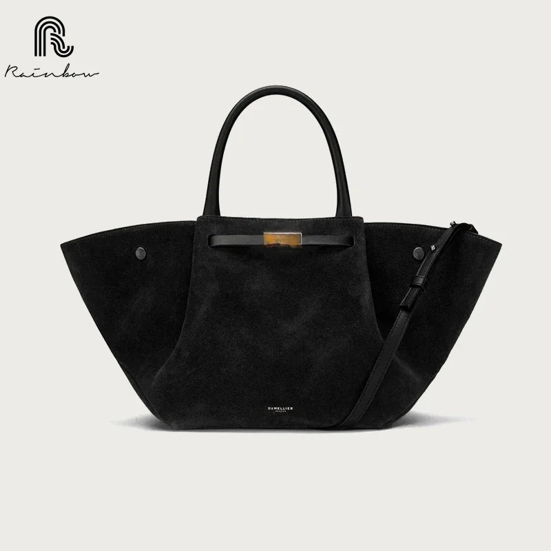RAINBOW suede leather Large Capacity Brand Design Women's Shoulder Bag Luxury Solid High-end Shopping Fashion Ladies Handbag