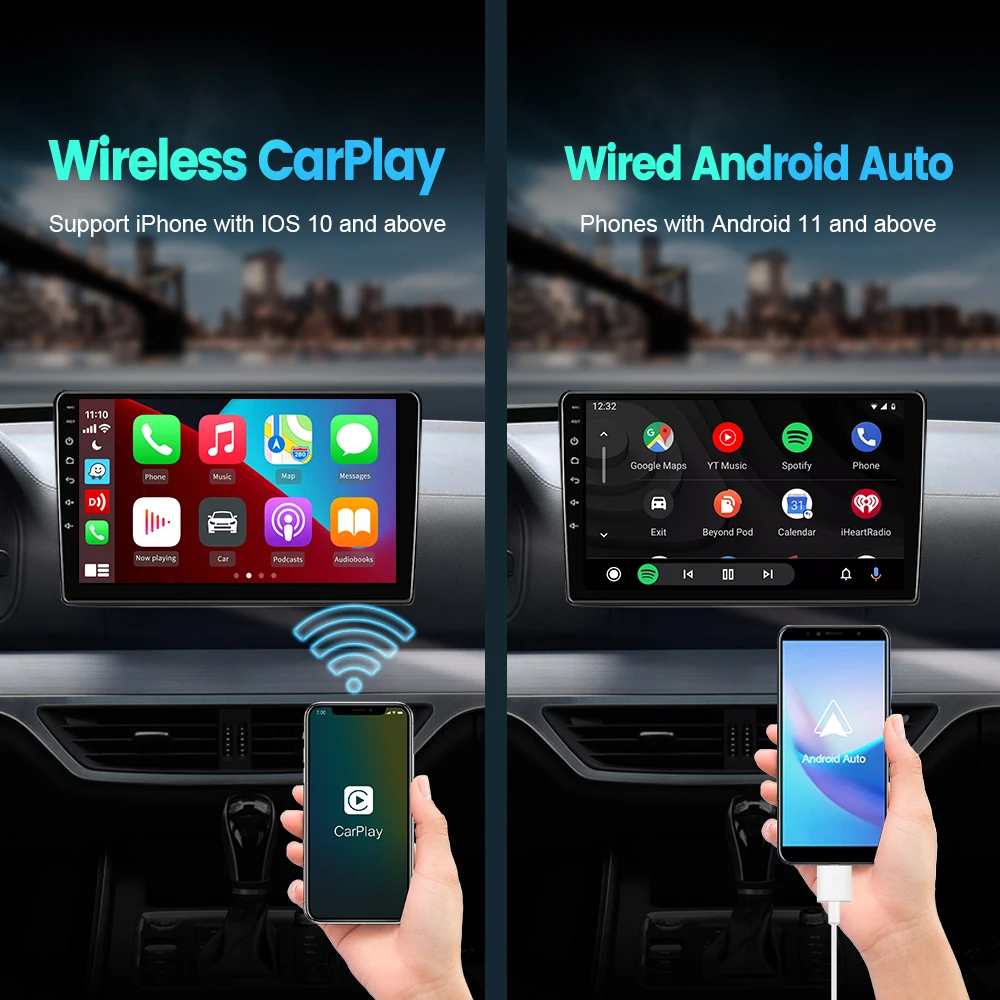 Gran oferta CarlinKit USB inalámbrico y con cable CarPlay Dongle Android Auto AI Box Mirrorlink reproductor Multimedia para coche Bluetooth conexión automática
