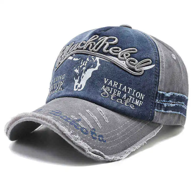 Chapeau tête de taureau pour hommes, lettres brodées, casquette de Baseball rétro lavée, ancienne Version coréenne, casquette à la mode, classique, polyvalente et confortable
