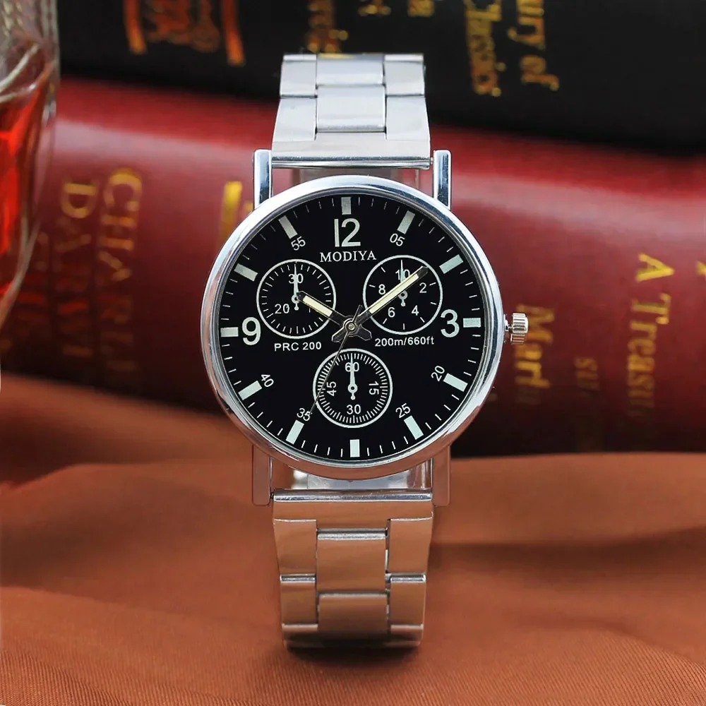Reloj de pulsera de acero inoxidable para hombre, cronógrafo de cuarzo, de lujo, a la moda, 2024