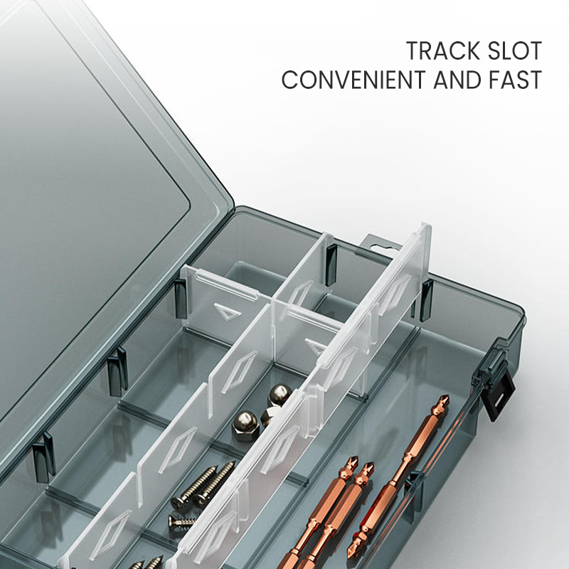 AIRAJ Plastic gereedschapsonderdelendoos Opbergdoos Schroefdoos Gereedschapsclassificatie Elektronische component Booraccessoires Verdikte roosterdoos