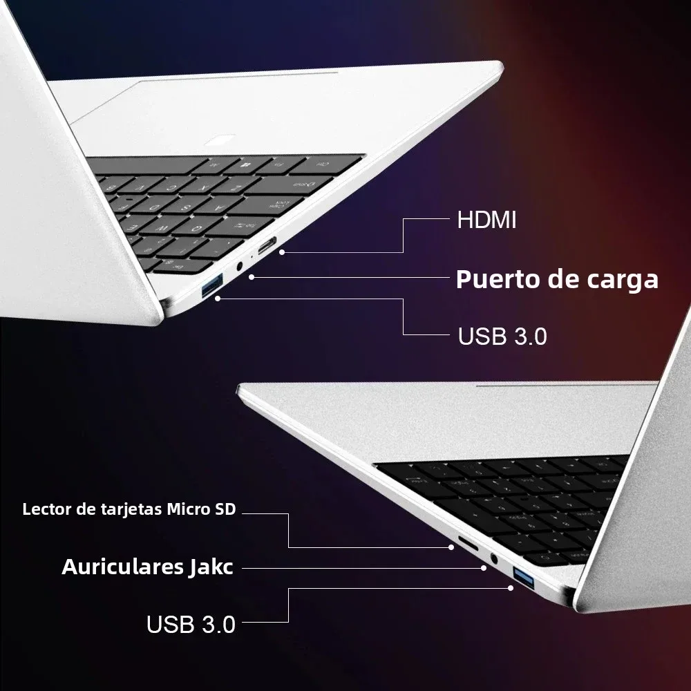 CARBAYTA 15,6 "ordenador portátil Intel Celeron N5095 Notebook PC 16 32G Ram 128GB-2TB SSD Oficina estudio PC Windows 11 1080P portátiles