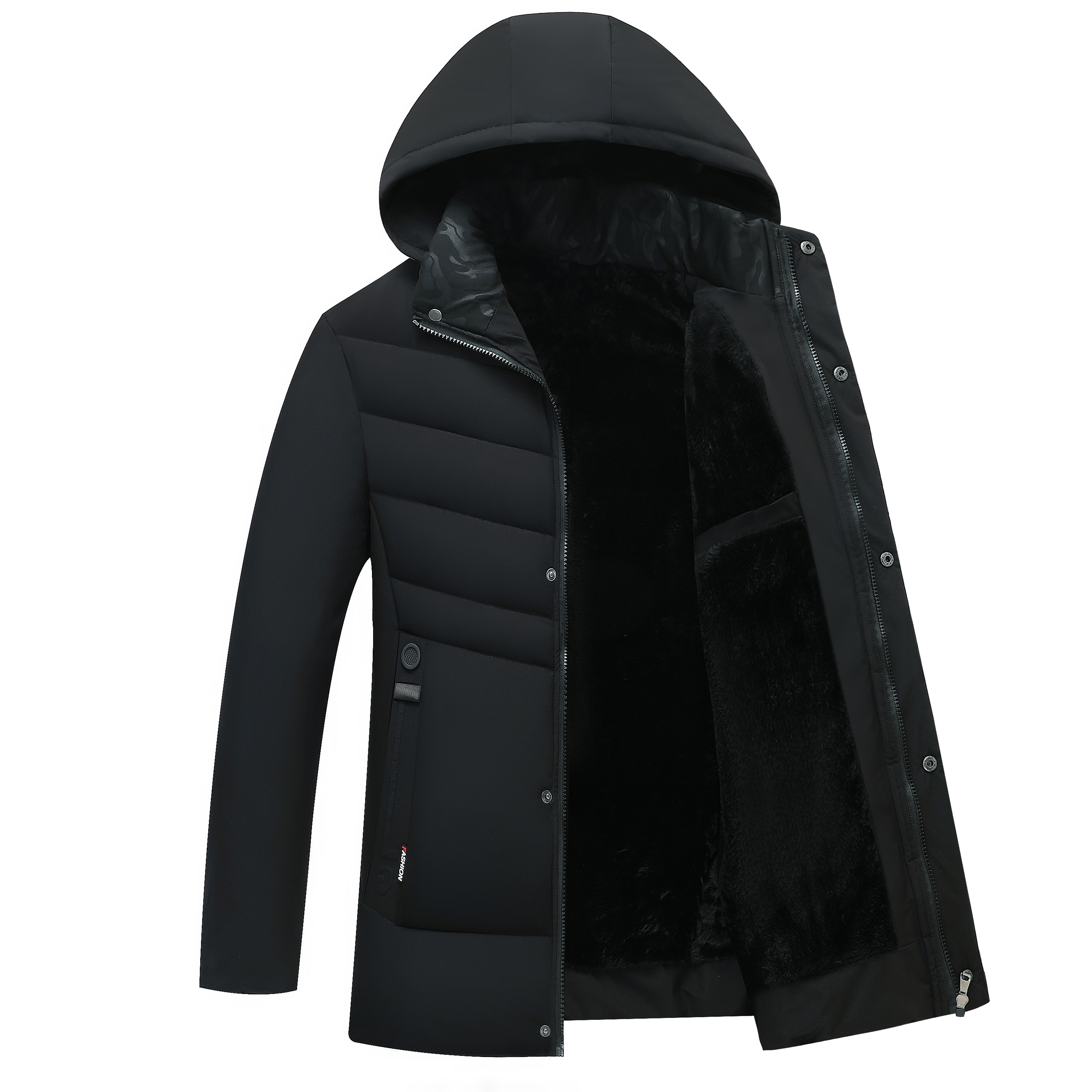 Neue Mode Fleece Mit Kapuze Winter Mantel Männer Dicke Warme Herren Winter Jacke Winddicht Geschenk Für Vater Ehemann Parka Winddicht Parkas