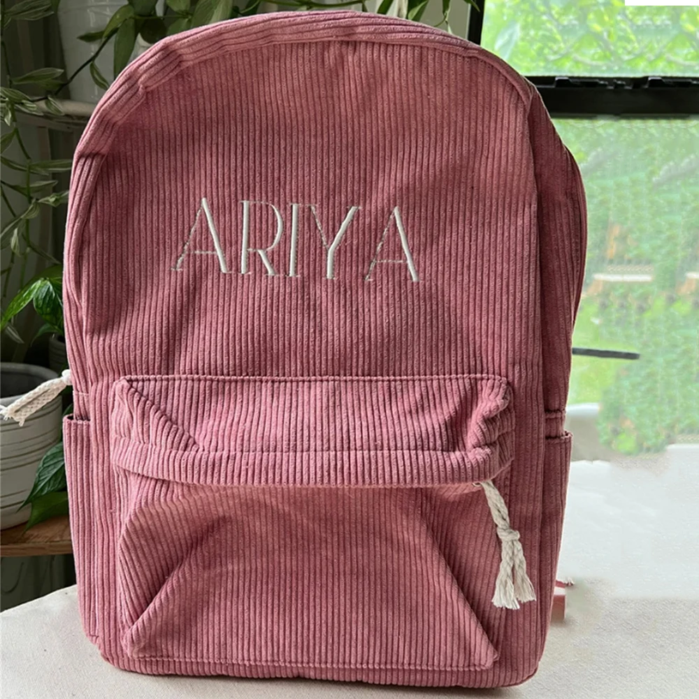 Mochila escolar personalizada para niños, bolso para cochecito de bebé, mochilas personalizadas para aperitivos de guardería con nombre, mochilas de Color sólido