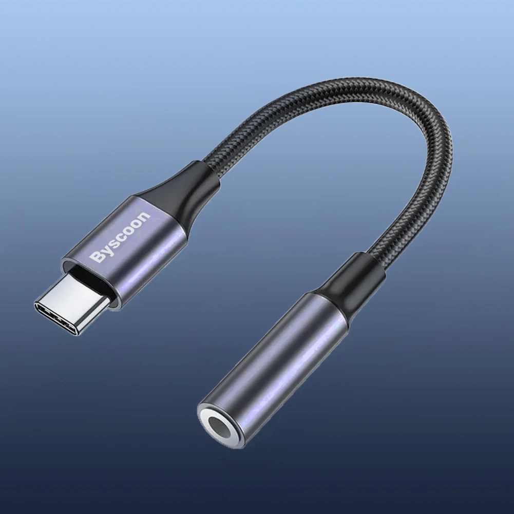 Byscoon USB type C à 3,5 mm adaptateur auxiliaire type C 3 5 Jack câble audio pour Samsung Galaxy s22 s21 S20 Fe ultra note 20 10 plus