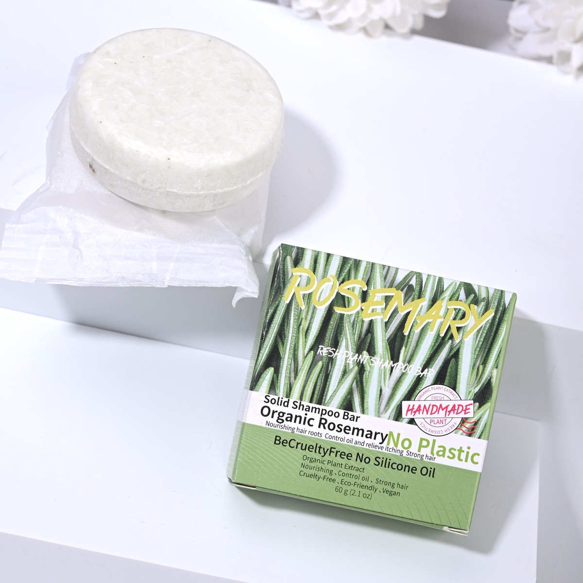Sabonete shampoo de alecrim com fragrância natural 60g, sabonete artesanal para controle de óleo e remoção de caspa para homens e mulheres