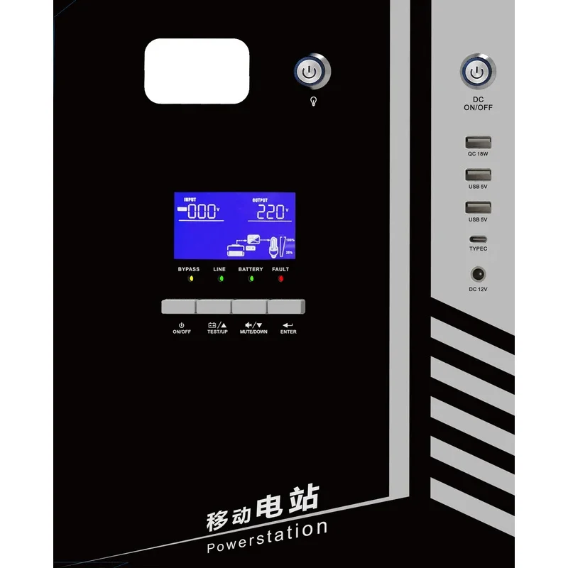 central eléctrica portátil al aire libre monofásica en línea de alta frecuencia de UPS 1000VA 1kVA de la batería Li Ion