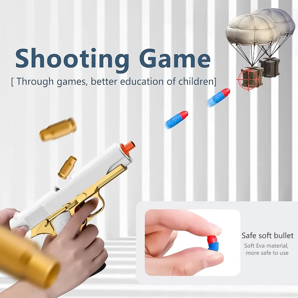 Shell Ejection Toy Gun with Soft Bullet Toy Guns for Boys Educational Model Greats Gifts for Kids Age 5+