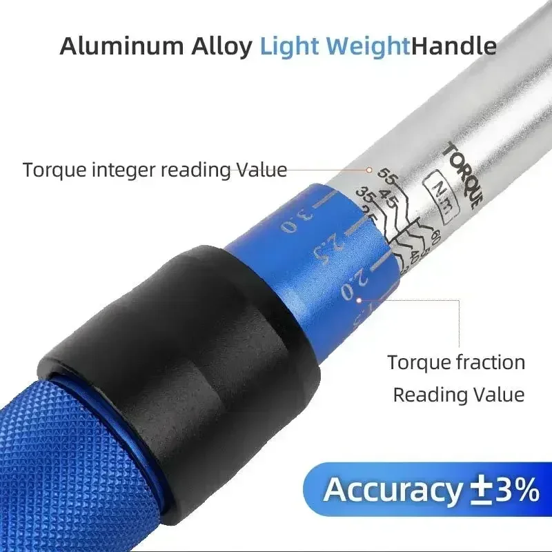 3/8" 5-60N.m Square Drive ±3% High Precision Torque Wrench 1pc 3pcs 7pcs 8pcs Set Bicycle Motorcycle Automotive IDY Hand Tools