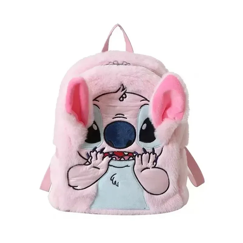 디즈니 스티치 플러시 새 만화 배낭 패션 3d 미니 여성 배낭 대용량 귀여운 어린이 Schoolbag 고품질