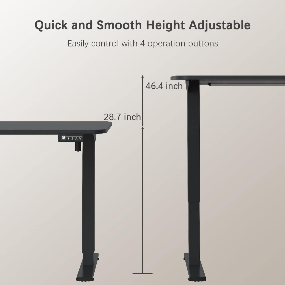 Electric Height Adjustable Standing Desk Large Sit Stand Up Desk Home Office Computer Desk Memory Preset with