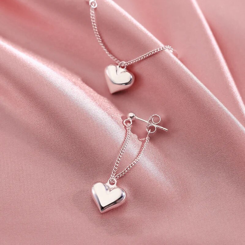Pendientes geométricos en forma de corazón para mujeres y niñas, pendientes de aro de corazón hueco a la moda, accesorios de joyería