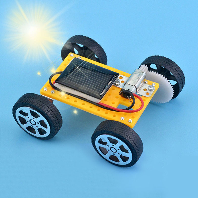 Carro de brinquedo solar para crianças mini diy montado kit carro movido a energia haste brinquedos educativos para crianças criatividade presente aniversário