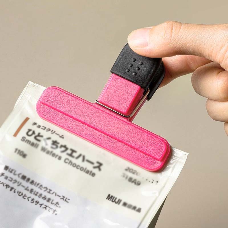 Clipe de vedação de alimentos tipo t, 3 peças, pacote de lanche, clipe de vedação forte, à prova de vazamento, umidade, saco plástico, clipe de vedação