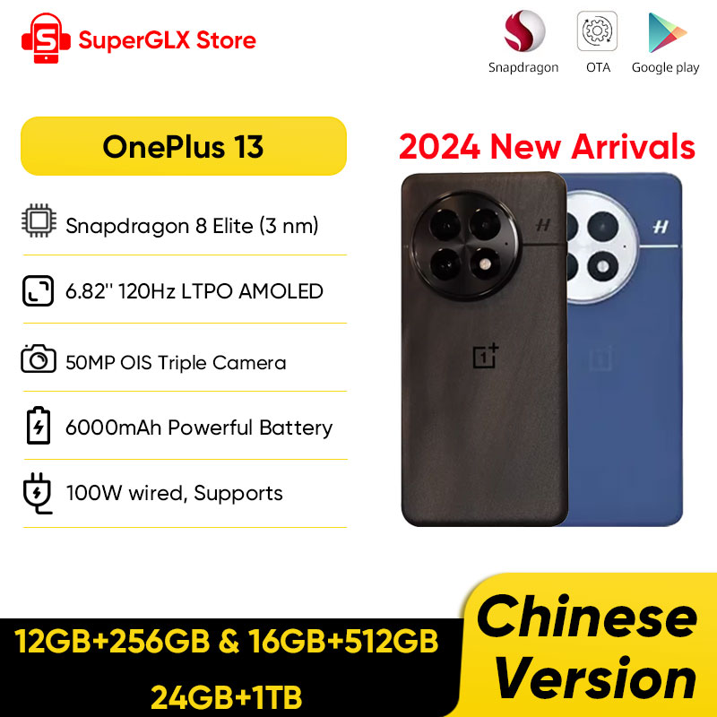 2024 New OnePlus 13 5G Snapdragon 8 Elite 6.82'' 120Hz LTPO AMOLED Display ColorOS 15 6000mAh Long Battery 100W SUPERVOOC IP68