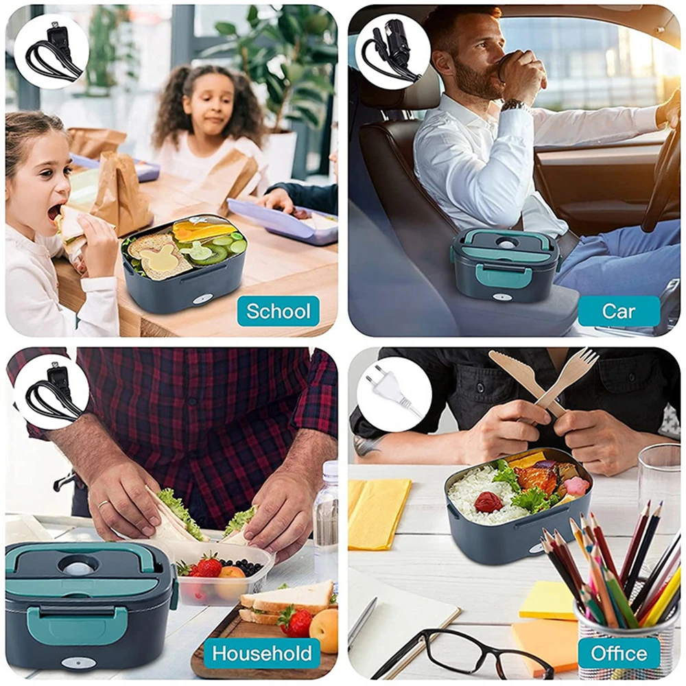 Scaldavivande elettrico da 1,5 litri 60 W Scaldavivande portatile per auto o casa Riscaldamento per pranzo a prova di perdite Microonde per camionisti