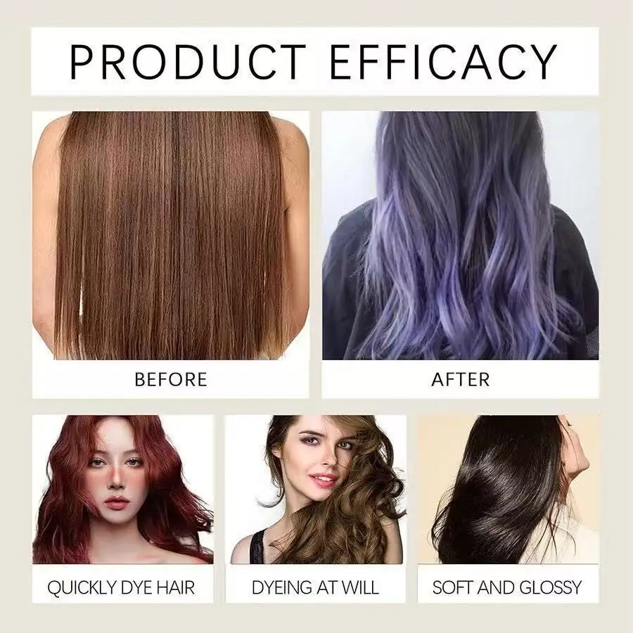O mais recente shampoo para colorir rapidamente o shampoo natural com fórmula vegetal não danifica o controle do óleo, nutrição, natural, de longa duração