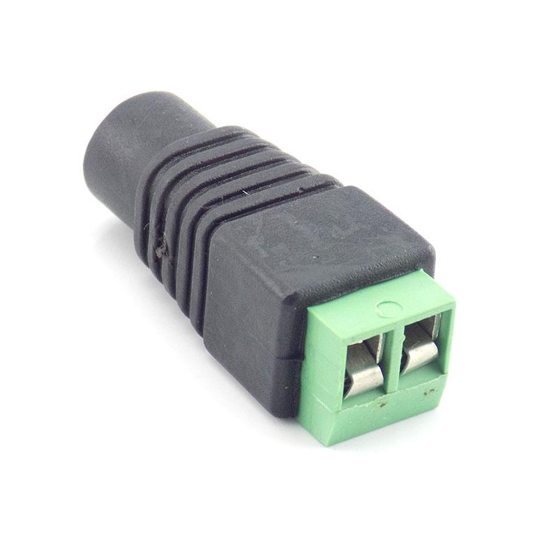 1 par DC macho hembra conector clavija 2,1x5,5mm adaptador de fuente de alimentación BNC para cámara CCTV tira de luces de iluminación de lámpara LED