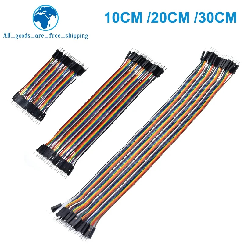 TZT línea Dupont 10CM 20CM 30CM 40Pin macho a macho + macho a hembra y hembra a hembra Cable de puente Dupont para Arduino
