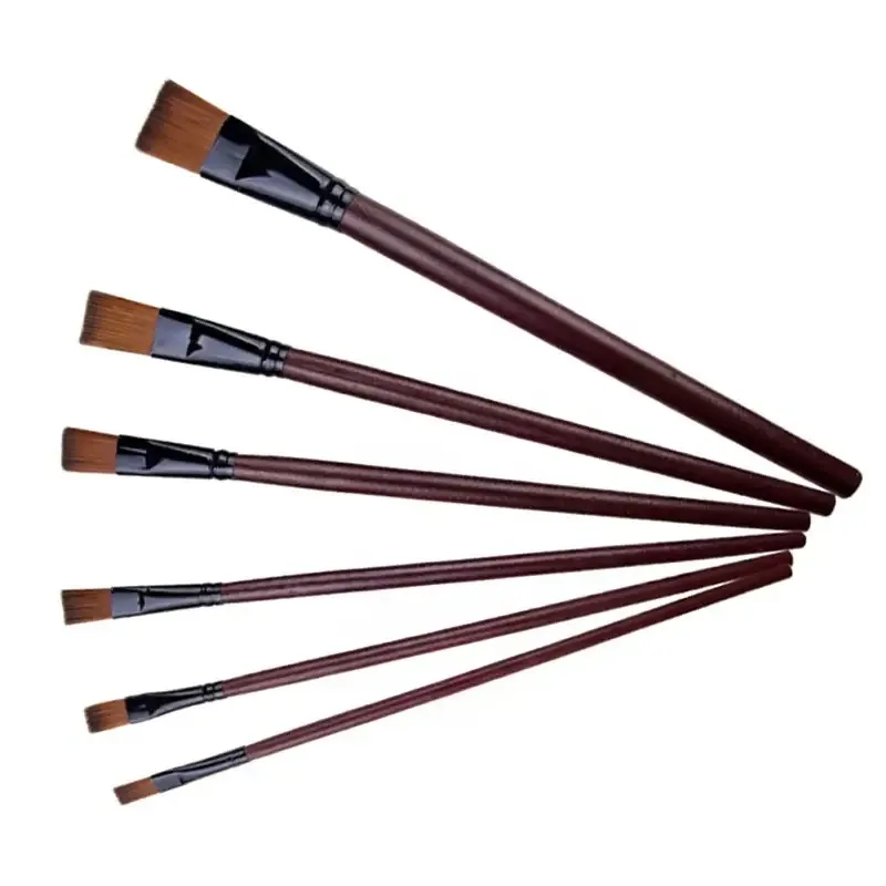 6 pinceles de nailon para artistas, juego profesional para pintura de acuarela al óleo acrílico, suministros de pintura artística