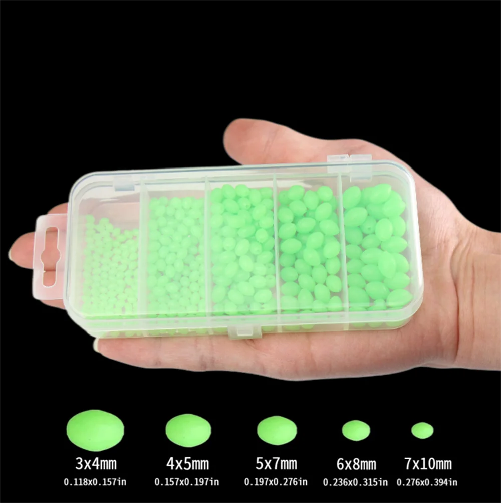 375 Pz/set Notte Luminoso Pesca Perline Dure Vermi Morbidi Glow Mare Richiamo di Pesca Esca Galleggiante Galleggiante Attrezzatura Da Pesca Accessori