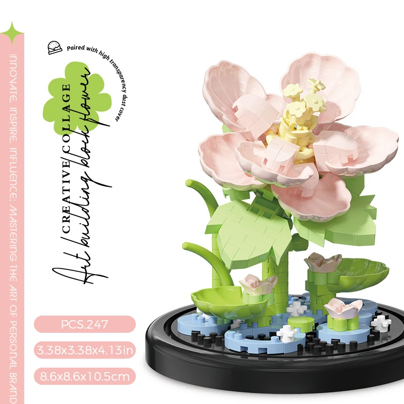 Micro Particle Building Block Bouquet Handmade ของขวัญเด็กปริศนาของเล่นทําด้วยมือ DIY ดอกทานตะวันเดสก์ท็อปตกแต่งเครื่องประดับ