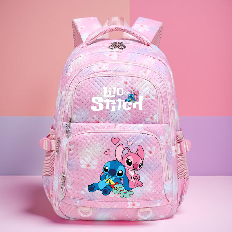 Large Capacity Stitch Backpack, Anime Printed Daypack, Lightweight Schoolbag, Casual Travel Commute Knapsack for Women and Girls
