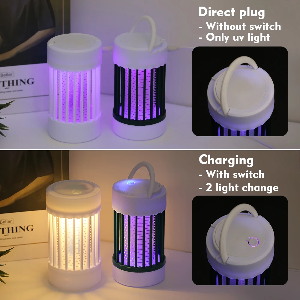 Elektrische muggenmoordenaar Lamp UV-licht Bug Zapper Trap USB 5V Zomervliegenmepper Insectenmoordenaar Licht ﻿ Kamperen