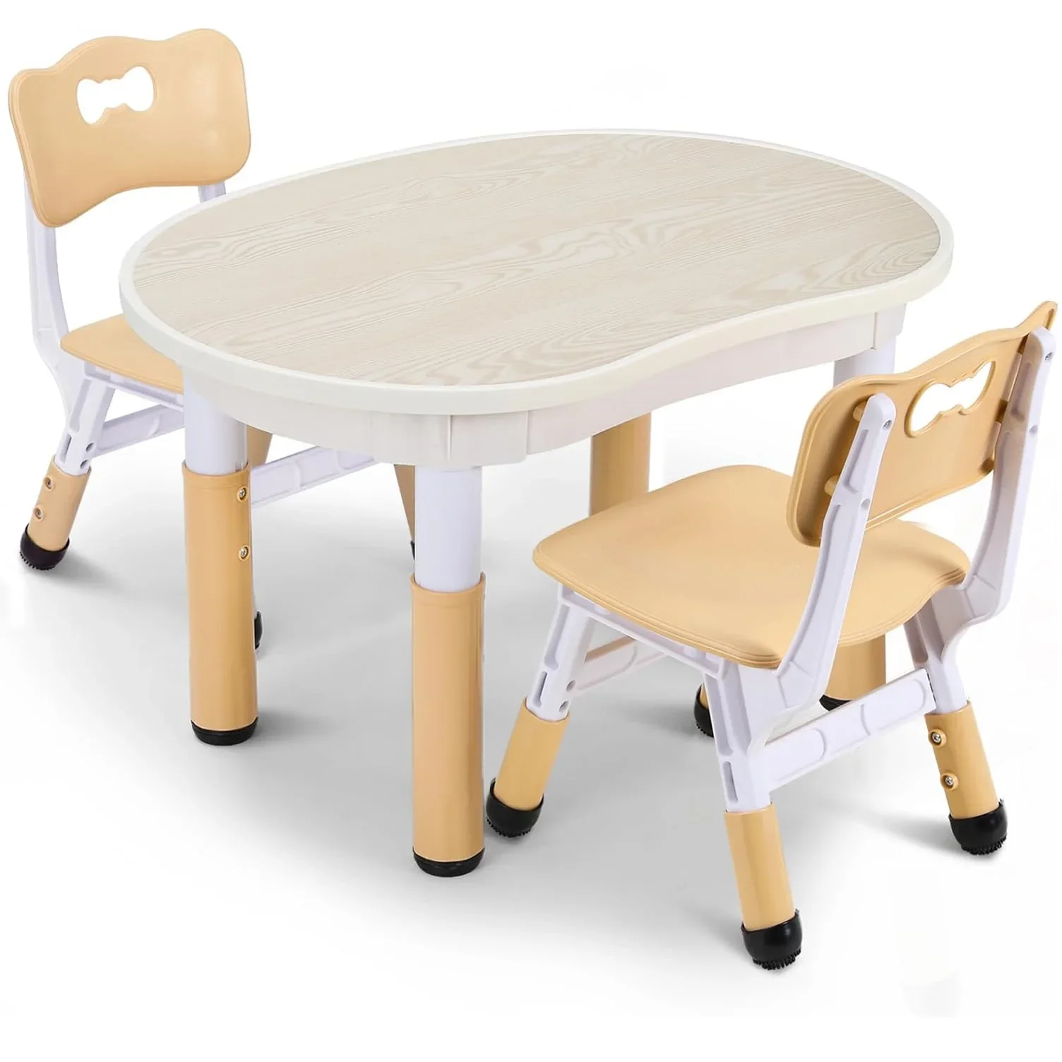 Mesa infantil com 2 cadeiras, grupo de assentos, mesa de pintura ajustável em altura e conjunto de cadeiras, mesa de plástico para creche/casa