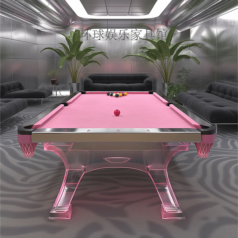 อิตาเลี่ยนสไตล์หรูหราในครัวเรือนอะคริลิคสีชมพูโต๊ะบิลเลียดDesigner Villa Mansion Entertainment Club