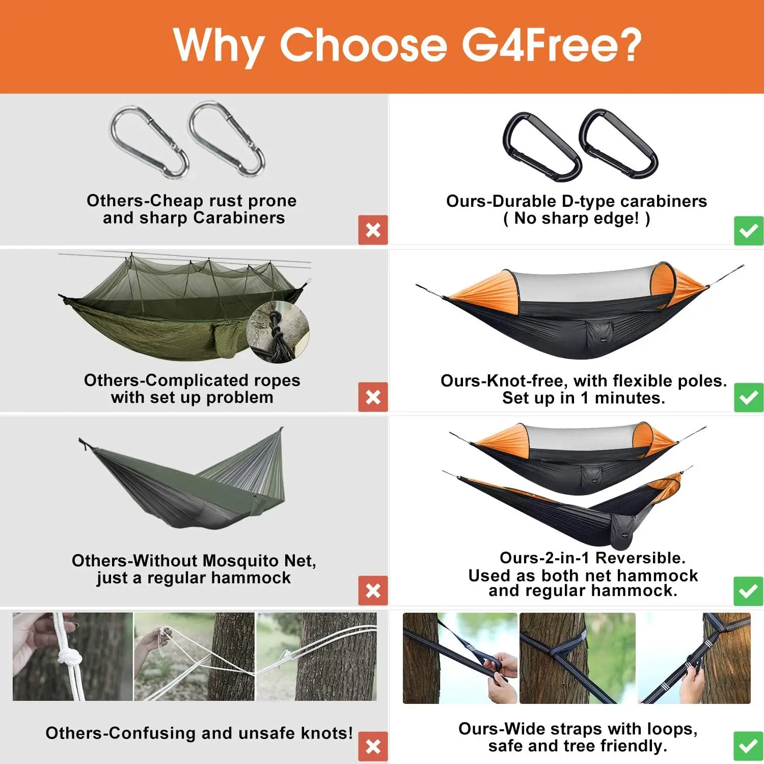 3 in 1 Outdoor Camping Hammock with Mosquito Net Automatic Quick Opening Nylon Hammock Chair Anti-Mosquito Hanging Bed Net