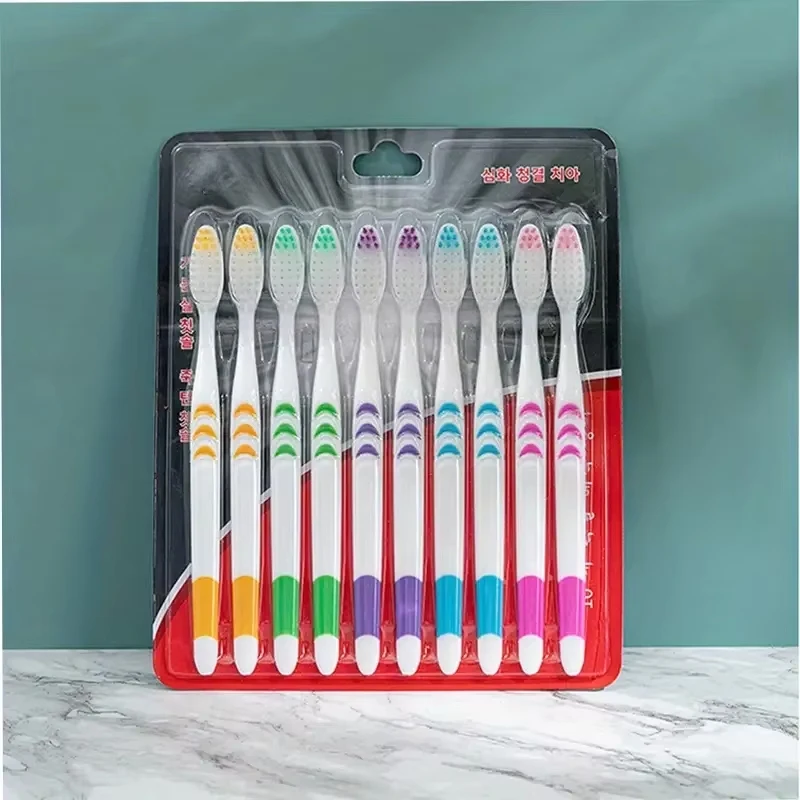 Spazzolino da denti doppio ultra morbido da 10 pezzi, nano spazzolini da denti al carbone di bambù, spazzolino da denti per adulti con supporto per spazzolino da denti personale dentale