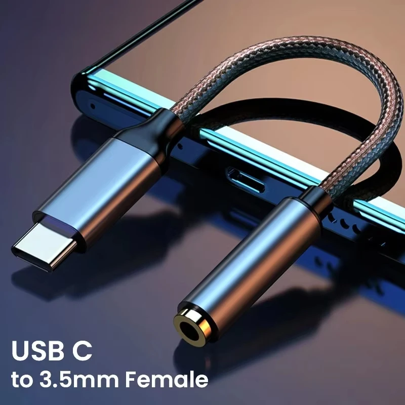 USB C - 3.5mmメスヘッドフォンジャックアダプター、タイプC - Auxオーディオドングルアダプター、Samsung Galaxy iPad Pro Pixel用