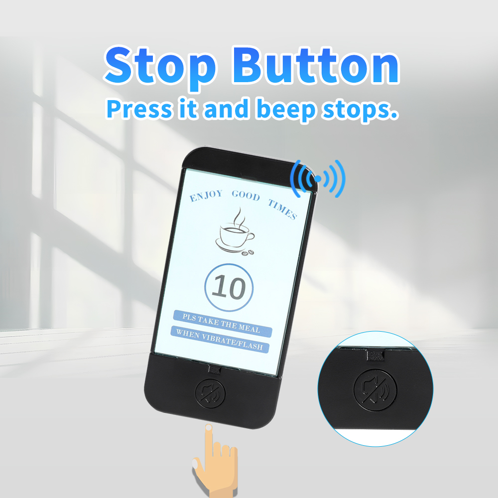 Wirelesslinkx Wireless Restaurant Pager System Waterproof Queue Paging Calling System 30 Buzzers Easy Clean for Coffee Shop Food
