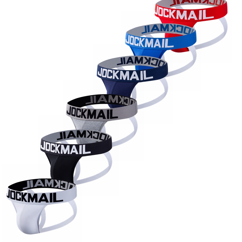 JOCKMAIL-ropa interior ajustada para hombre, suspensorio tipo Tanga de algodón, malla transpirable, correa Jock, cuerda erótica antideslizante, bolsa para pene Gay