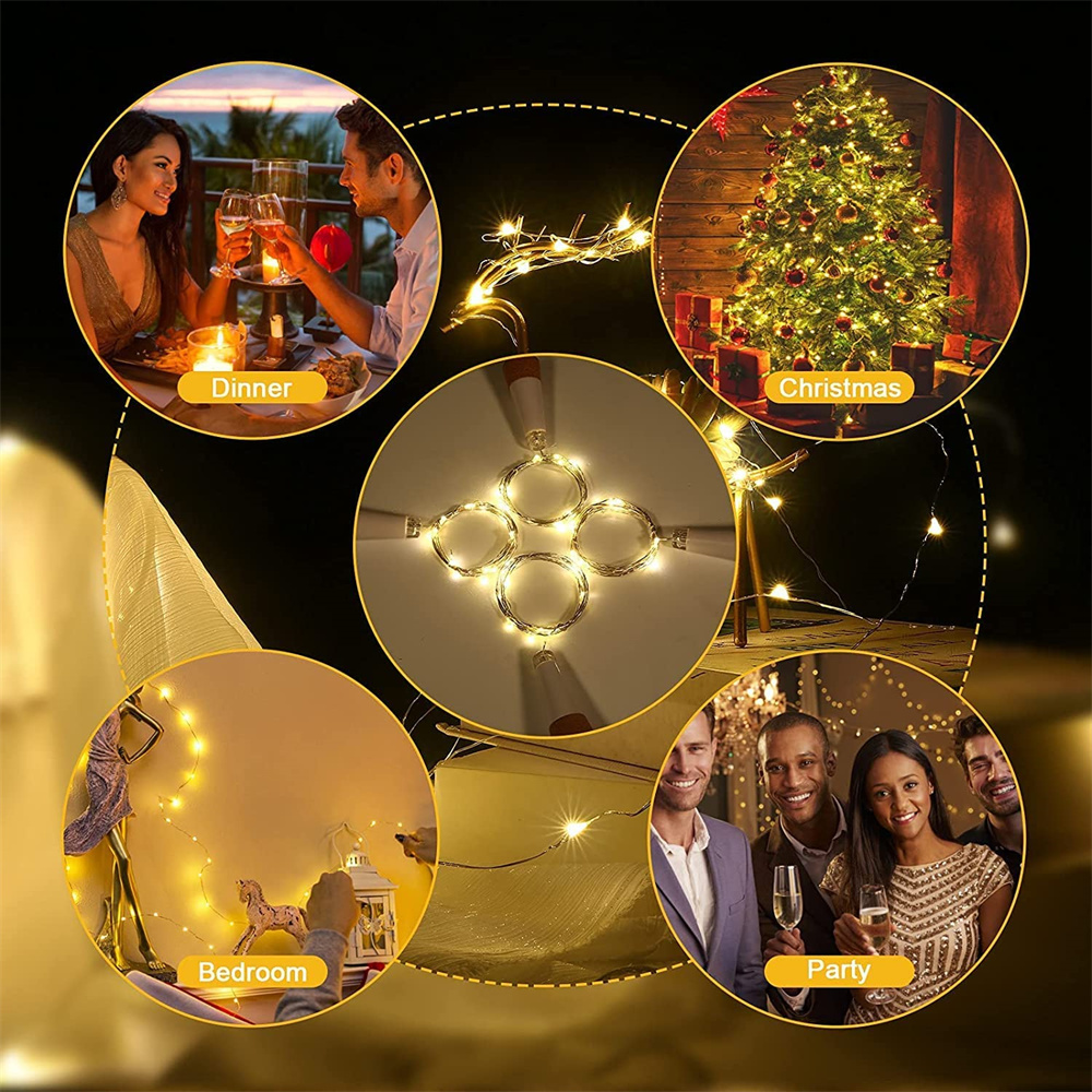 2 メートル 20 LED コルクボトルフェアリーライト USB 充電式屋内装飾ストリングランプバー寝室ホームパーティー結婚式クリスマス