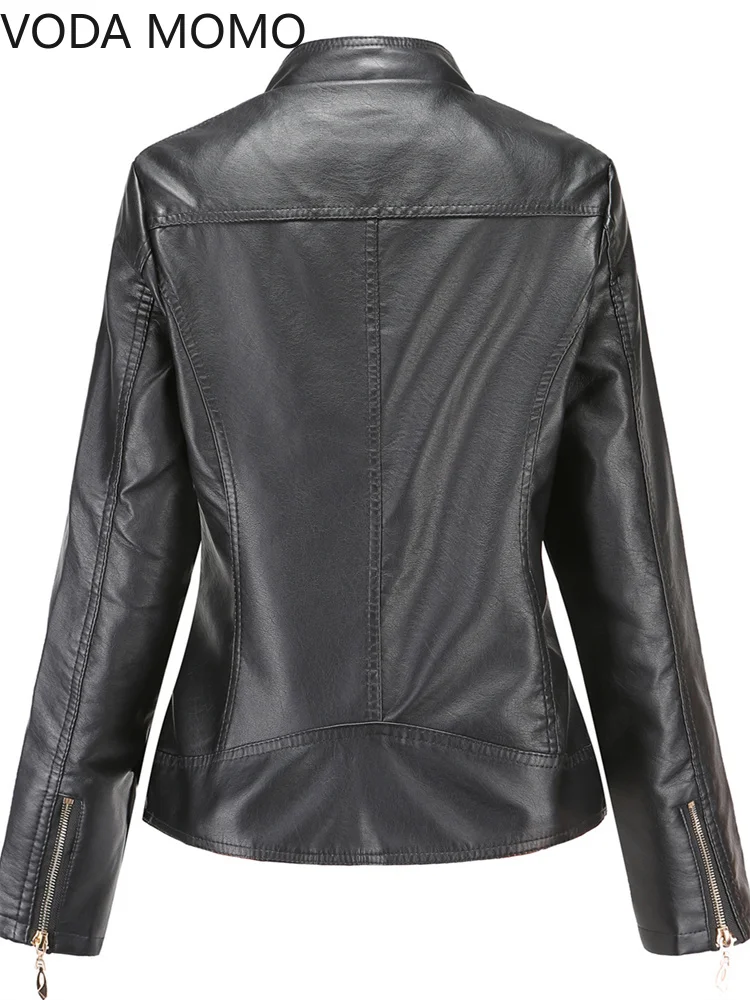 Élégant col montant des femmes veste solide 2022 femme tridimensionnel motif manteau S-4XL nouveau Pu Faux cuir veste femmes